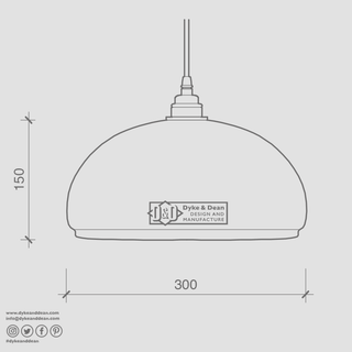 DOME SHADE OPAL GLASS MEDIUM - DYKE & DEAN