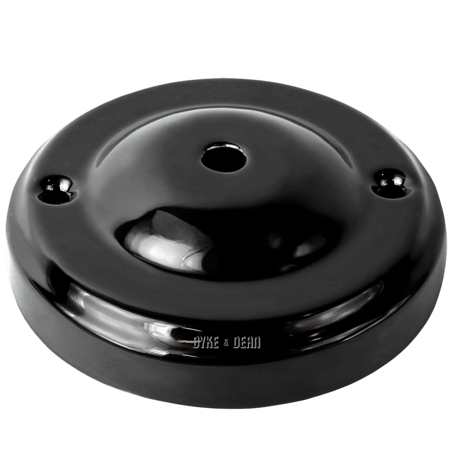 DOME STYLE BLACK CERAMIC CEILING ROSE - DYKE & DEAN