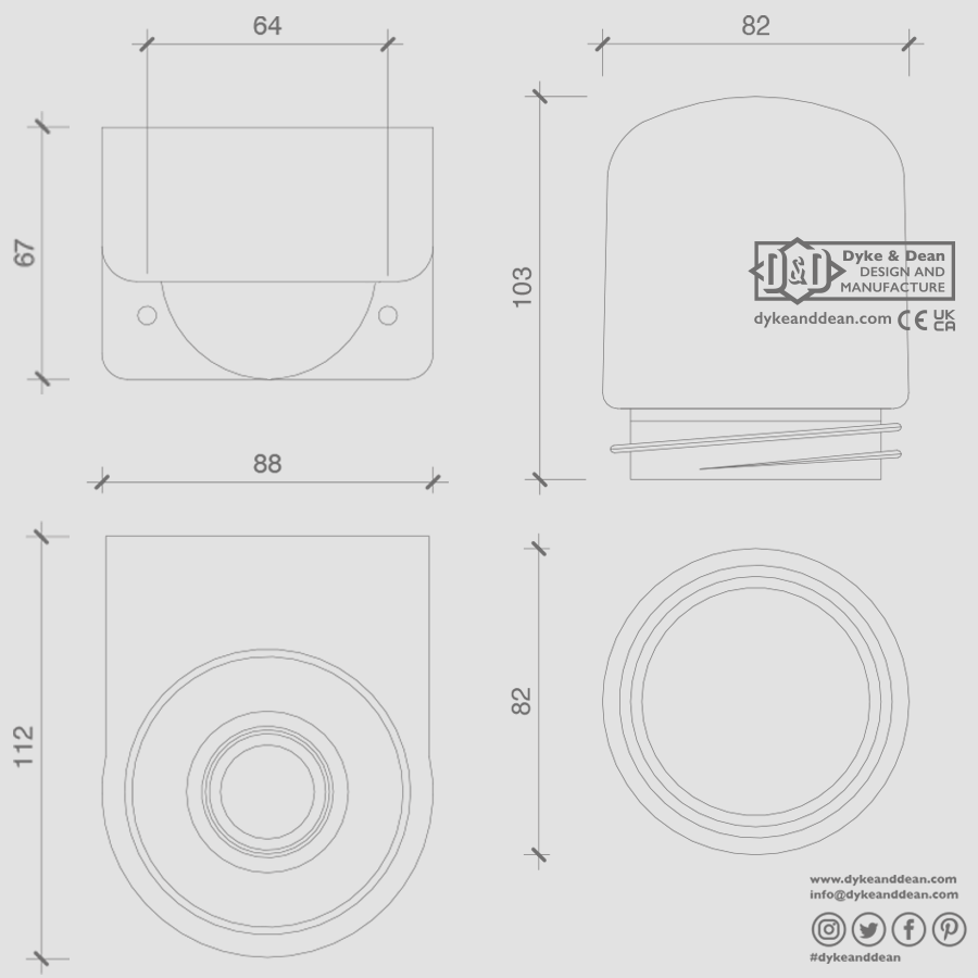 E27 CERAMIC WALL LIGHT - DYKE & DEAN