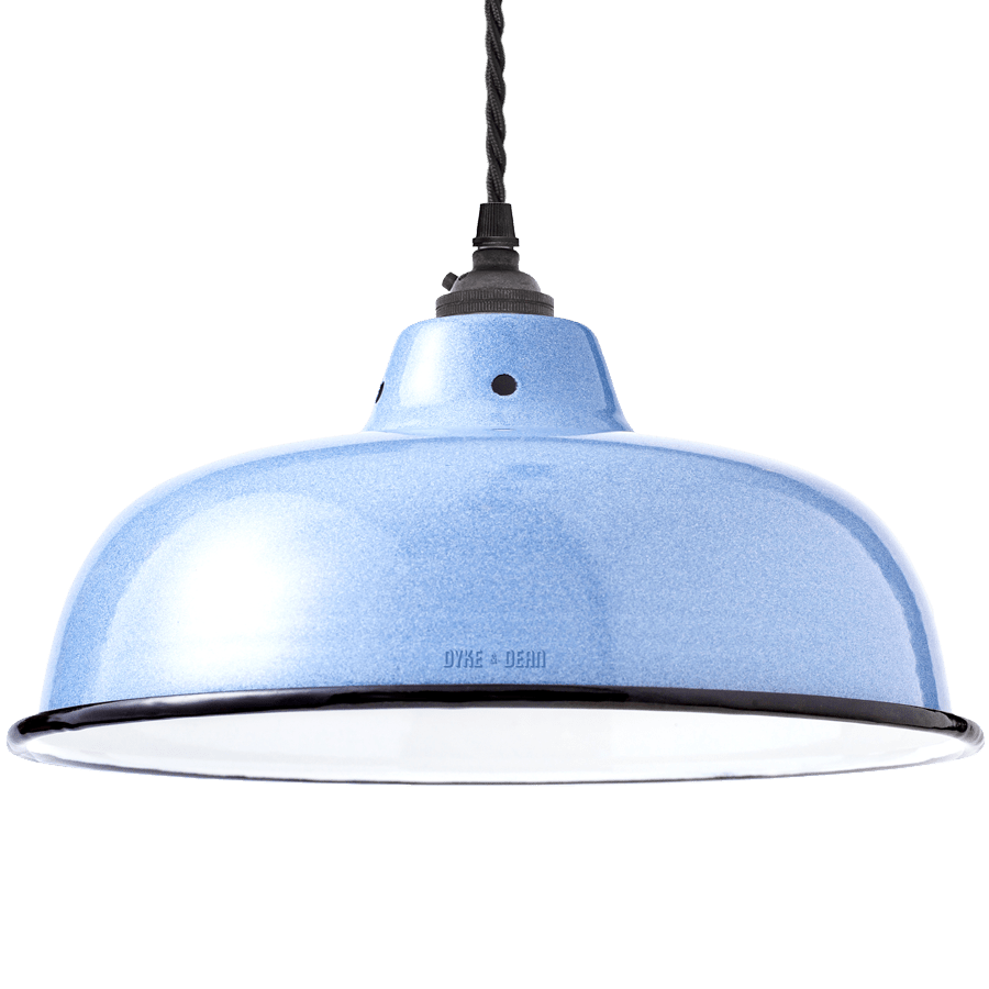 ENAMEL BLUE NECK VENT SHADE - DYKE & DEAN