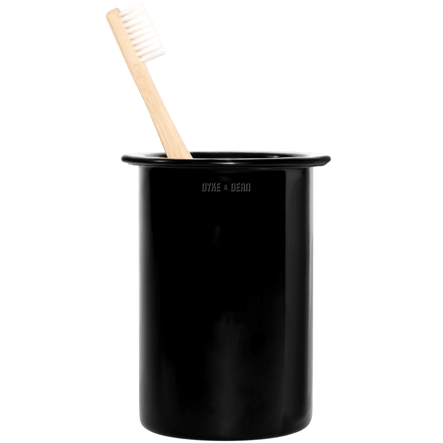 ENAMEL TOOTH BRUSH HOLDER BLACK - DYKE & DEAN