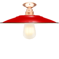 FIXED FLAT RED ENAMEL SHADE - DYKE & DEAN