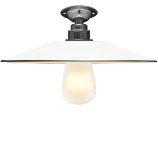 FIXED FLAT WHITE ENAMEL SHADE - DYKE & DEAN