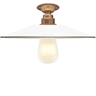 FIXED FLAT WHITE ENAMEL SHADE - DYKE & DEAN