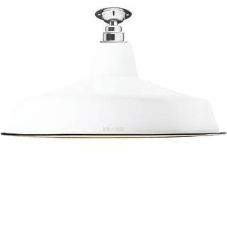 FIXED LARGE WHITE ENAMEL SHADE - DYKE & DEAN