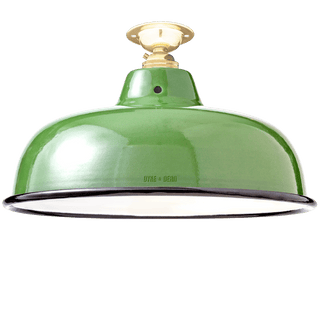 FIXED NECK VENT GREEN ENAMEL SHADE - DYKE & DEAN