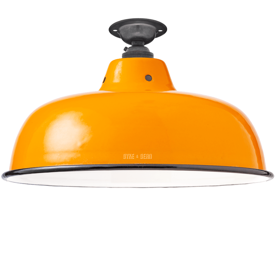 FIXED NECK VENT ORANGE ENAMEL SHADE - DYKE & DEAN