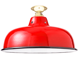 FIXED NECK VENT RED ENAMEL SHADE - DYKE & DEAN