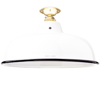 FIXED NECK VENT WHITE ENAMEL SHADE - DYKE & DEAN