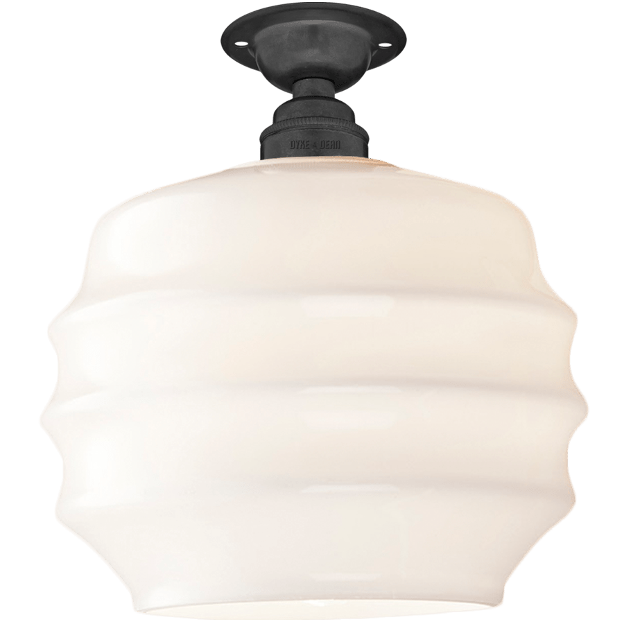 FIXED OPAL RIPPLE GLASS SHADE MEDIUM - DYKE & DEAN