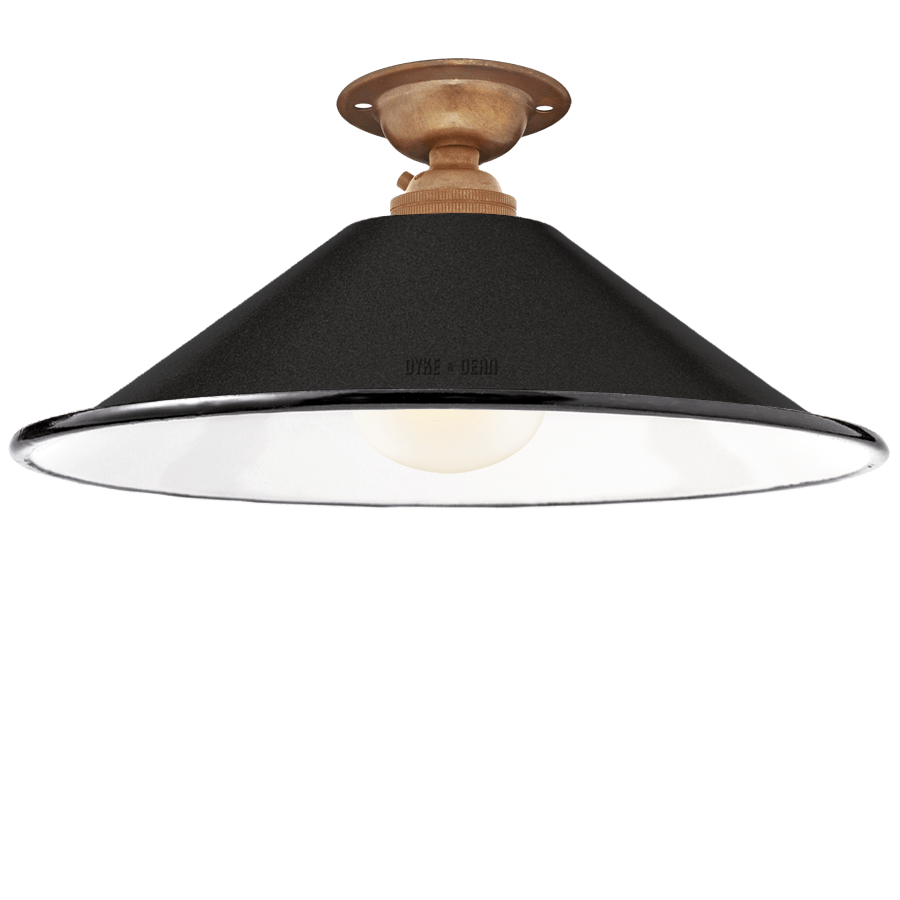 FIXED SMALL BLACK ENAMEL CONE SHADE - DYKE & DEAN