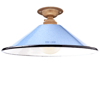 FIXED SMALL BLUE ENAMEL CONE SHADE - DYKE & DEAN