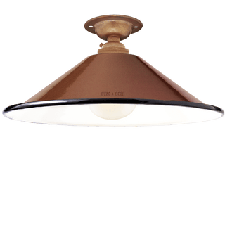 FIXED SMALL BROWN ENAMEL CONE SHADE - DYKE & DEAN