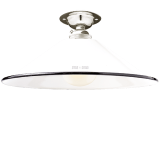 FIXED SMALL WHITE ENAMEL CONE SHADE - DYKE & DEAN