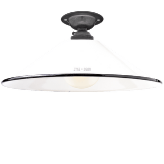 FIXED SMALL WHITE ENAMEL CONE SHADE - DYKE & DEAN