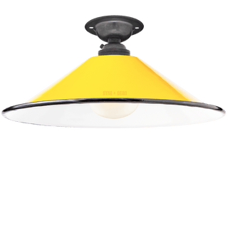 FIXED SMALL YELLOW ENAMEL CONE SHADE - DYKE & DEAN