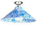FIXED SPLATTERWARE BLUE ENAMEL CONE SHADE - DYKE & DEAN
