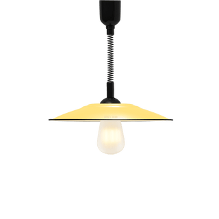 FLAT CUSTARD ENAMEL RETRACTABLE CORD LIGHT - DYKE & DEAN