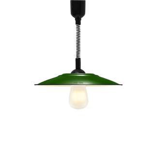 FLAT GREEN ENAMEL RETRACTABLE CORD LIGHT - DYKE & DEAN