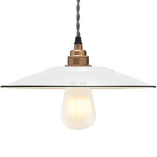 FLAT WHITE ENAMEL SHADE - DYKE & DEAN