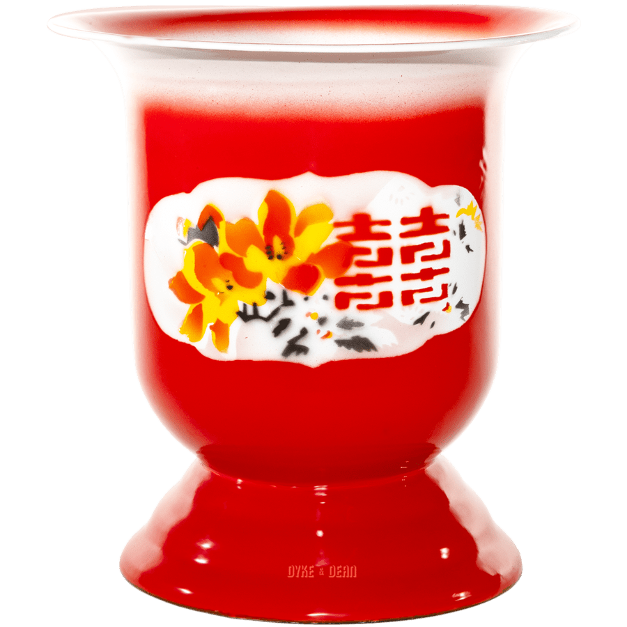 FLOWER ENAMEL VASE BLOOM RED - DYKE & DEAN