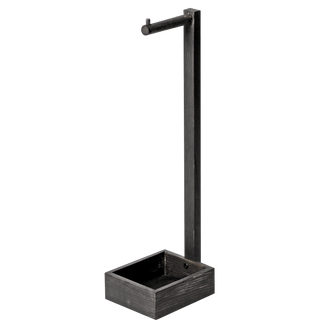 FREE STANDING TOILET ROLL HOLDER IN DARK OAK - DYKE & DEAN