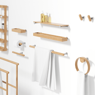 FREESTANDING TOWEL RAIL YOKU NATURAL OAK - DYKE & DEAN