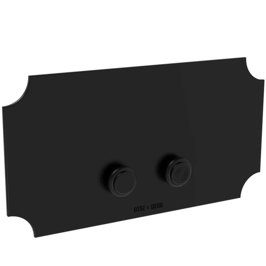 GEORGIAN CORNERS TOILET FLUSH PLATE BLACK - DYKE & DEAN