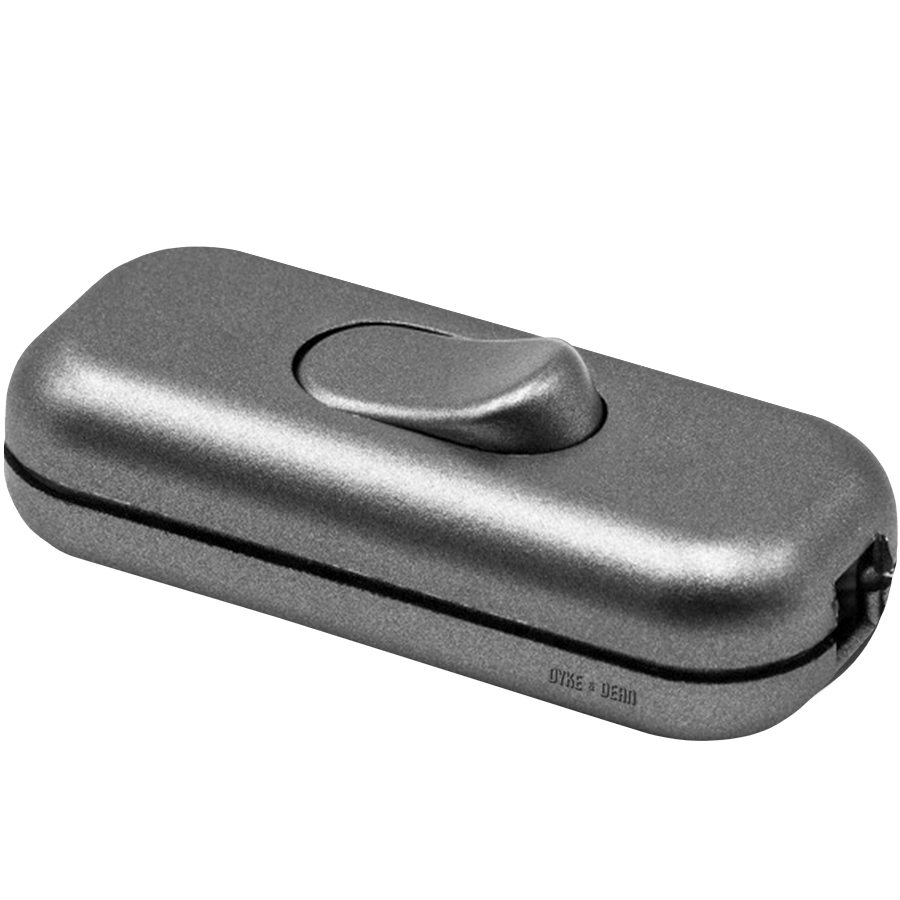 GREY BASIC INLINE CABLE LAMP SWITCH - DYKE & DEAN