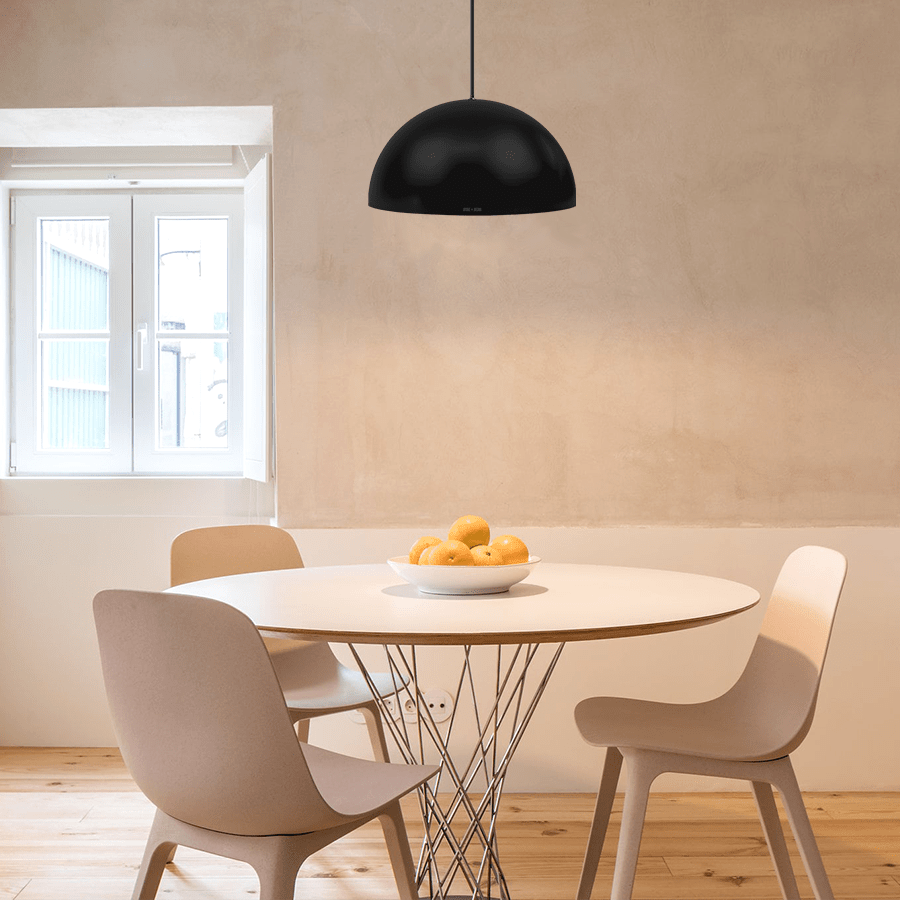 HEMISPHERE DOME PENDANT LIGHT BLACK 400MM - DYKE & DEAN