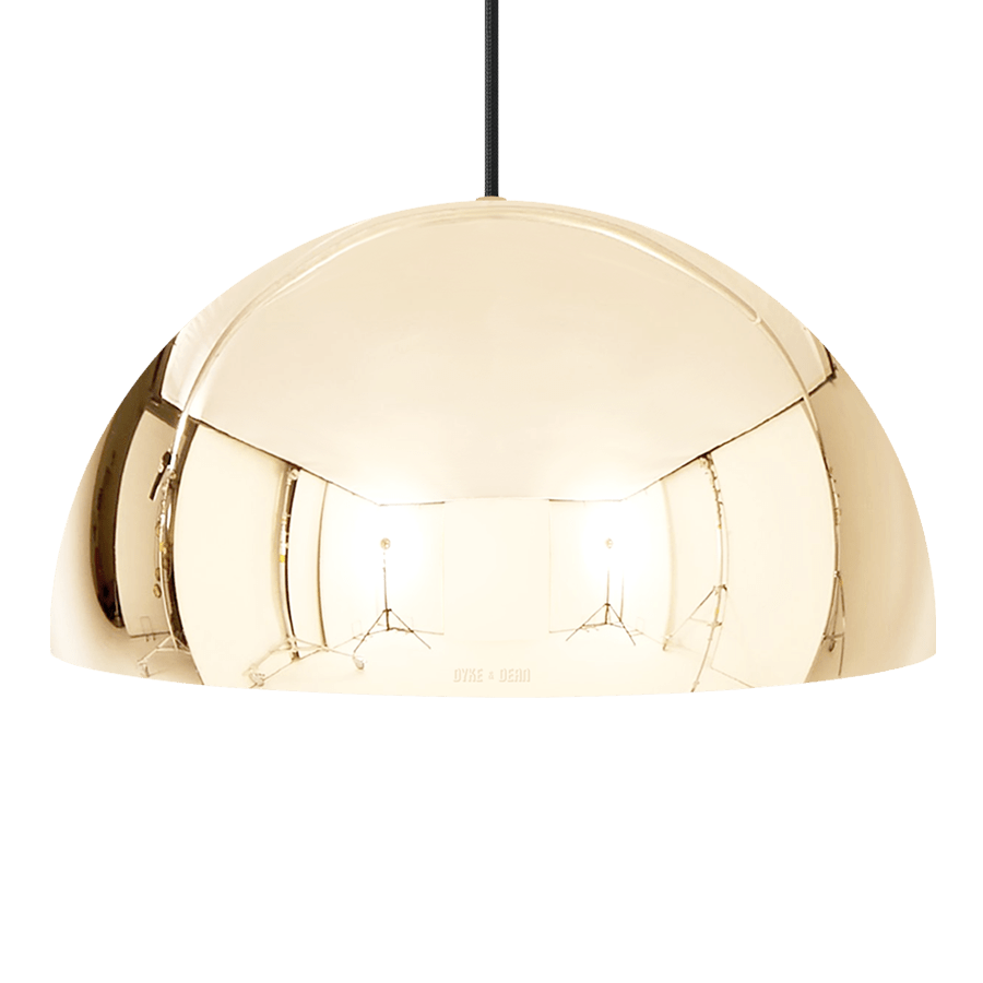 HEMISPHERE DOME PENDANT LIGHT BRASS 400MM - DYKE & DEAN