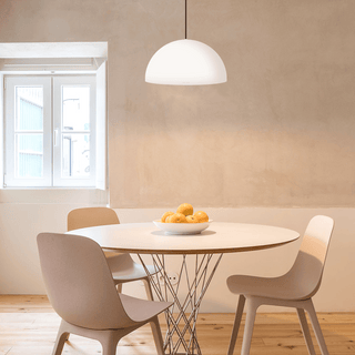 HEMISPHERE DOME PENDANT LIGHT WHITE 300MM - DYKE & DEAN