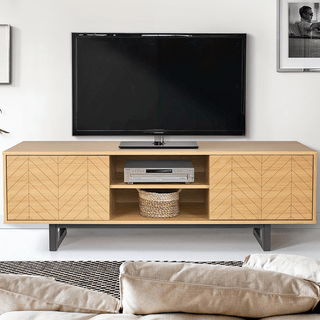 HERRINGBONE TV SIDEBOARD OAK - DYKE & DEAN