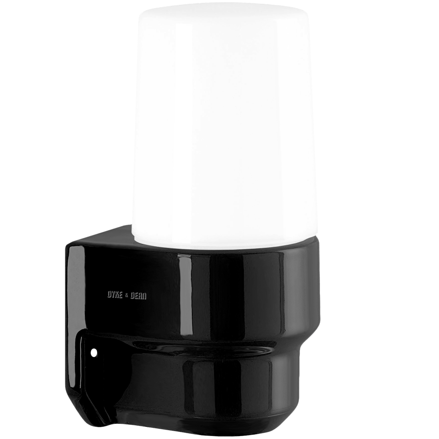 LAMPETT PORCELAIN WALL LIGHT IP54 BLACK - DYKE & DEAN