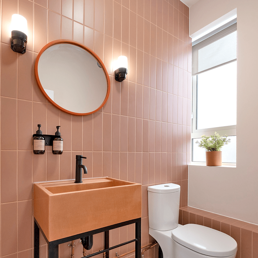 LAMPETT PORCELAIN WALL LIGHT IP54 BLACK - DYKE & DEAN