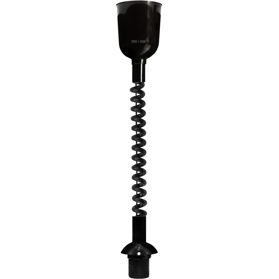 LARGE BLACK ENAMEL RETRACTABLE CORD LIGHT - DYKE & DEAN