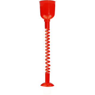 LARGE RED ENAMEL RETRACTABLE CORD LIGHT - DYKE & DEAN