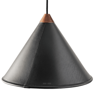 LEATHER CONE LAMP BLACK - DYKE & DEAN