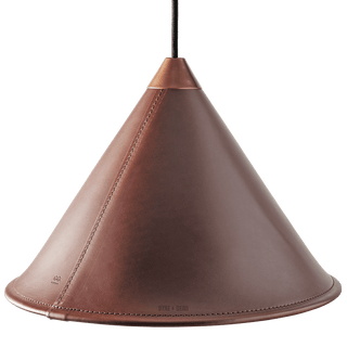 LEATHER CONE LAMP CHOCOLATE - DYKE & DEAN