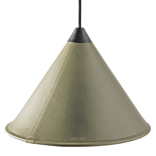 LEATHER CONE LAMP GREEN GRASS - DYKE & DEAN