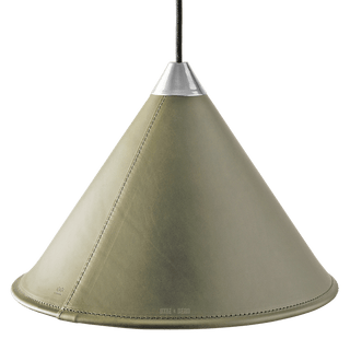 LEATHER CONE LAMP GREEN GRASS - DYKE & DEAN