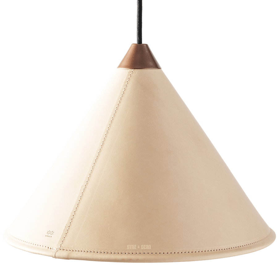 LEATHER CONE LAMP NATURAL CRUDE - DYKE & DEAN