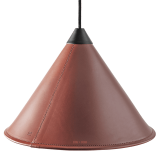 LEATHER CONE LAMP OAK - DYKE & DEAN