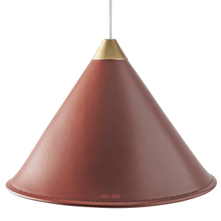 LEATHER CONE LAMP OAK - DYKE & DEAN