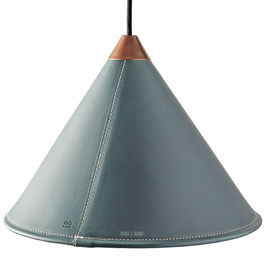 LEATHER CONE LAMP OCEAN BLUE - DYKE & DEAN