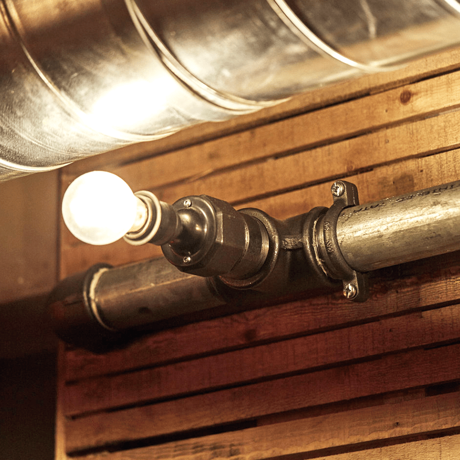 NICKEL FIXED E27 WALL BULB HOLDER - DYKE & DEAN