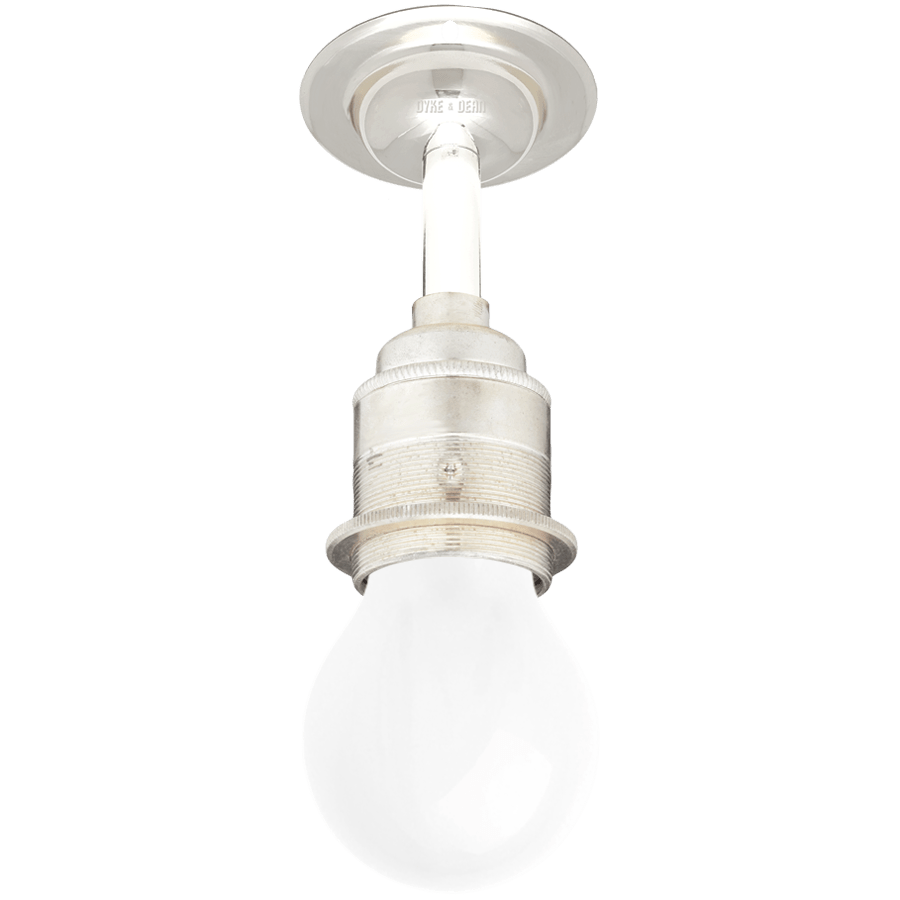 NICKEL FIXED EXTENDED E27 WALL BULB HOLDER - DYKE & DEAN