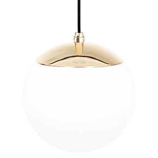 OPAL GLOBE PENDANT BRASS 200mm - DYKE & DEAN