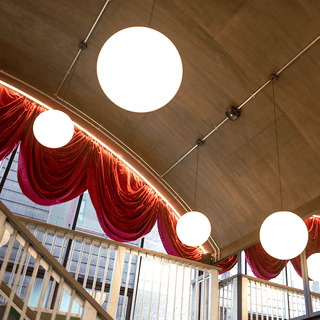 OPAL GLOBE PENDANT BRASS 300mm - DYKE & DEAN