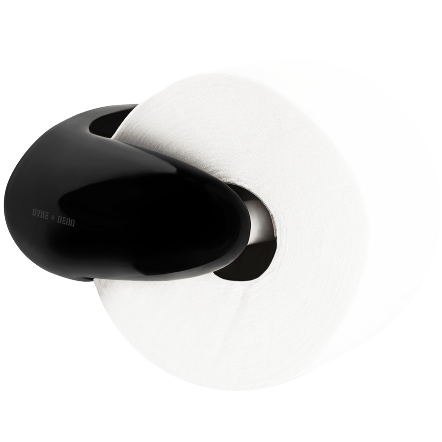 OPEN PORCELAIN TOILET PAPER HOLDER BLACK - DYKE & DEAN